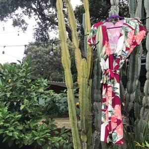 Tropical Wrap Dress